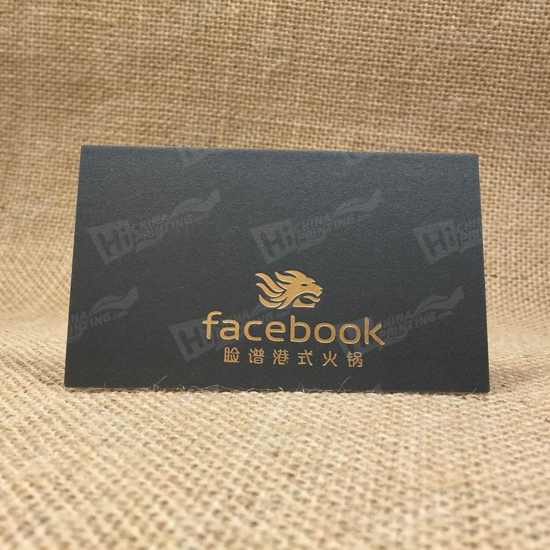 425G Cotton Paper With Gold Stamping And Embossing Business Cards For Restaurant